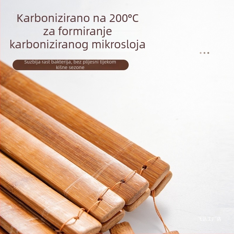 Stalak za hlače od karboniziranog bambusa otporan na plijesan, ojačani klipsovi za hlače, križna vješalica za sušenje, skladištenje bez tragova svilenih cvjetova