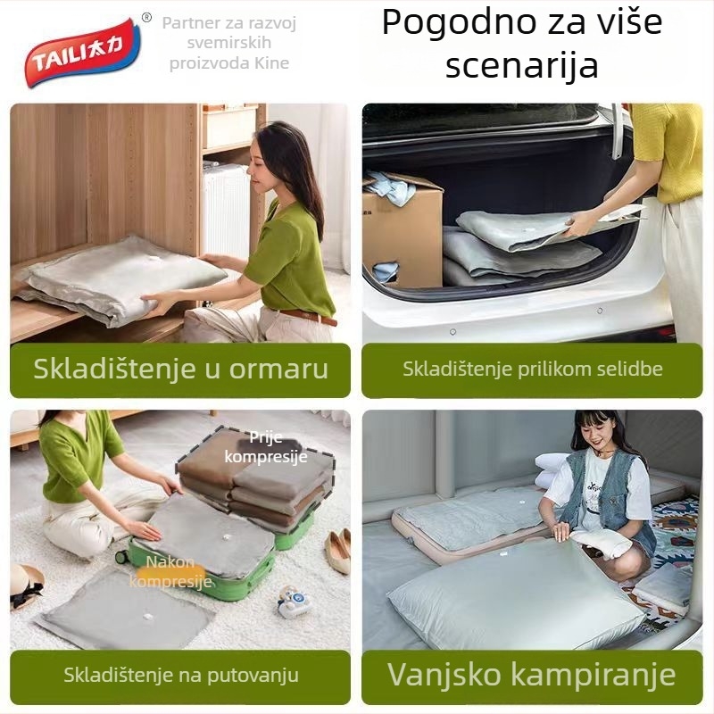 Vakuumska kompresijska torba od Oxford platna, za višekratnu upotrebu, debela i izdržljiva, za pohranu odjeće i deka