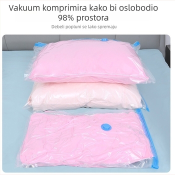 Vakuumska vreća za pohranu, prozirna i debela, s pumpom, za deke i jakne s perjem