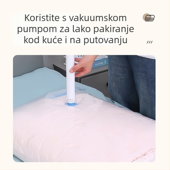 Vakuumska vreća za pohranu, prozirna i debela, s pumpom, za deke i jakne s perjem