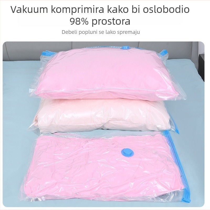 Vakuumska vreća za pohranu, prozirna i debela, s pumpom, za deke i jakne s perjem
