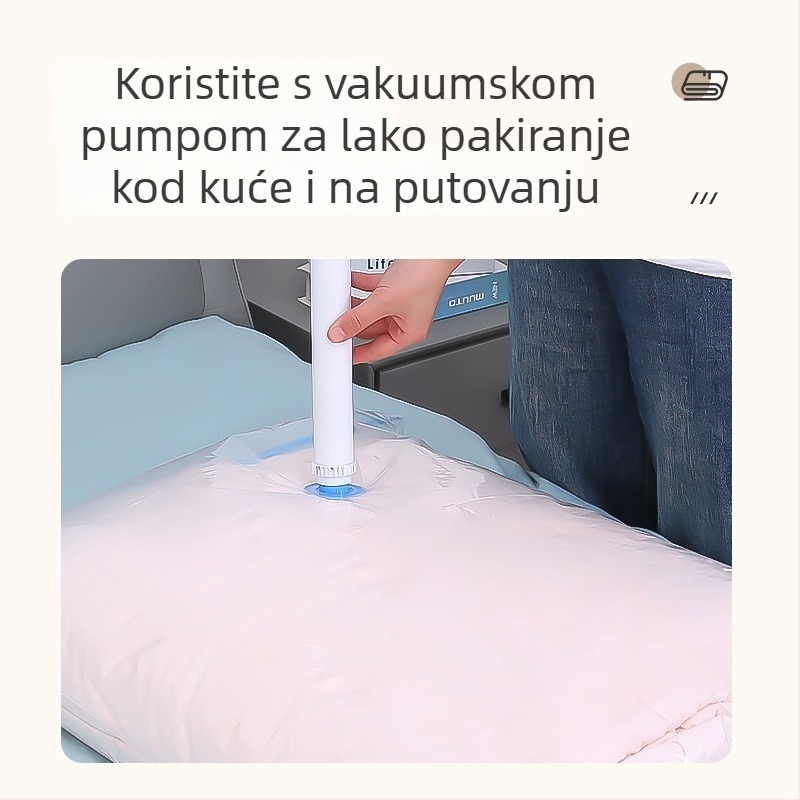 Vakuumska vreća za pohranu, prozirna i debela, s pumpom, za deke i jakne s perjem