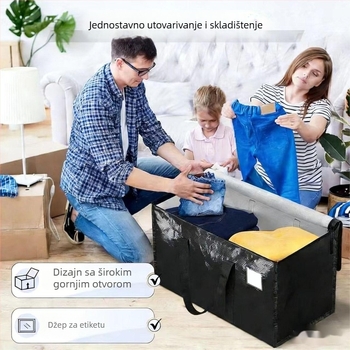 PE tkanina vreća s filmom, sklopiva torba za preseljenje s ojačanim dnom, vodootporna torba za pohranu deke