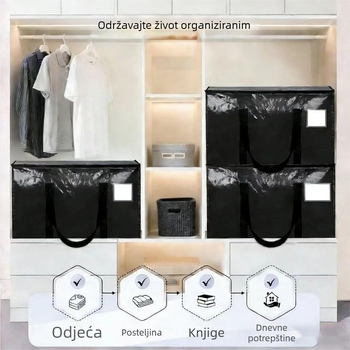 PE tkanina vreća s filmom, sklopiva torba za preseljenje s ojačanim dnom, vodootporna torba za pohranu deke