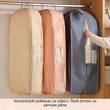 Duga torba za zaštitu od prašine za jaknu s perjem, skladišna torba za garderobu