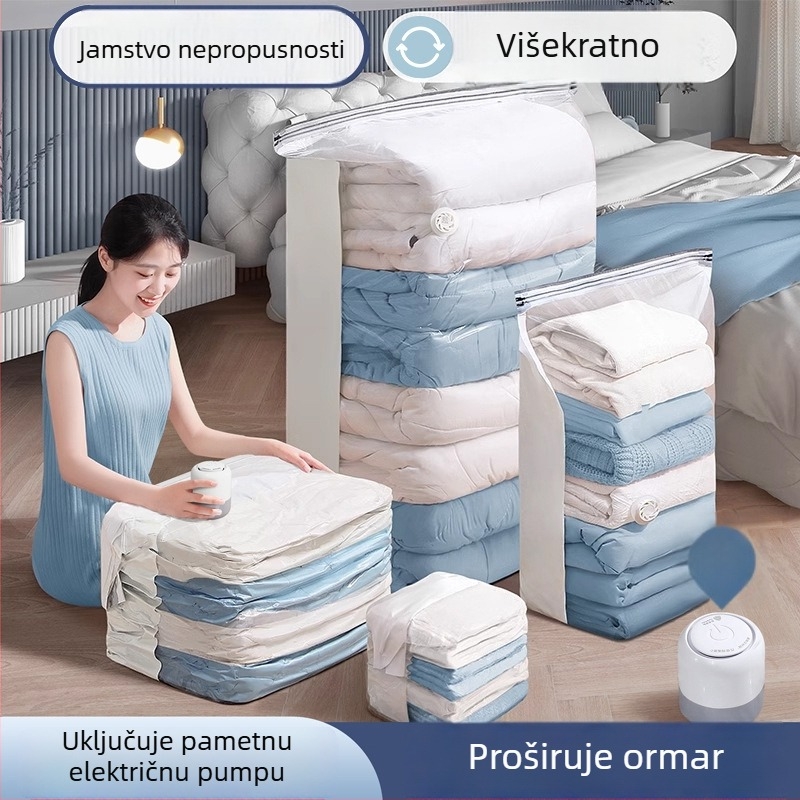 Trodimenzionalna debela vaku vreća za odjeću, deke i pokrivače – s pumpom