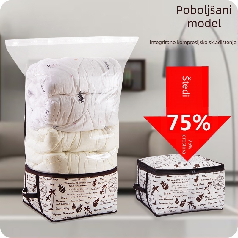 Torba za pohranu od netkanog materijala s vakuumskom kompresijom za deke – velik kapacitet
