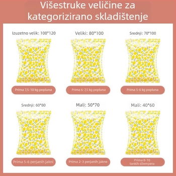 Debela vakuumska vreća za skladištenje odjeće, deka i jakni, s pumpom