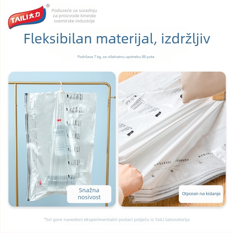 Taili vakuumska kompresijska vrećica za odjeću, viseće skladištenje, bez pumpe, zaštita od prašine
