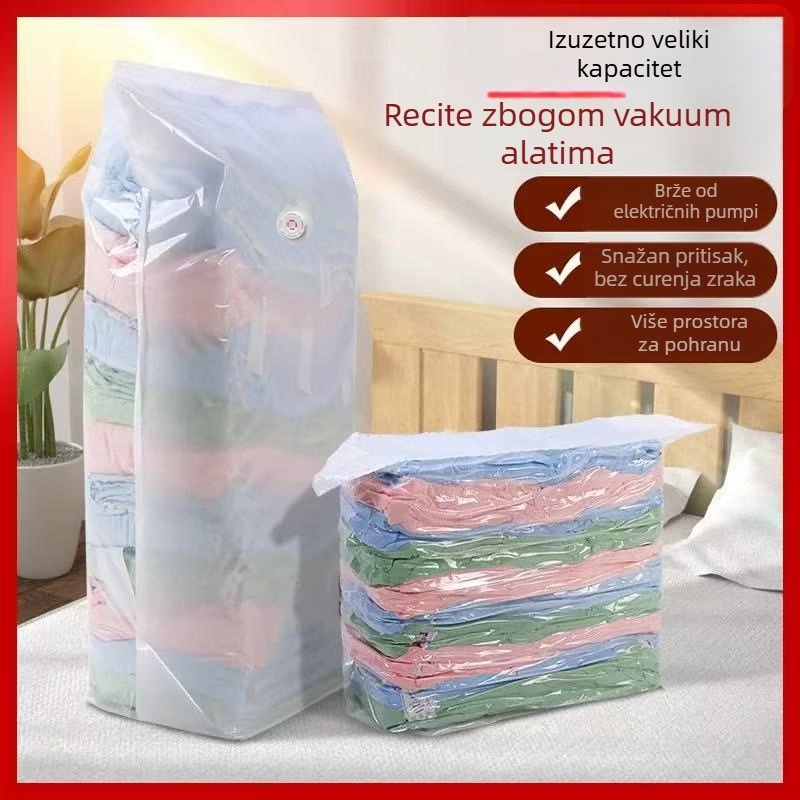 3D vaku vreća za pohranu sezonskih deka, pokrivača i jakni s perju – debela zaštita od prašine, pritiskni tip