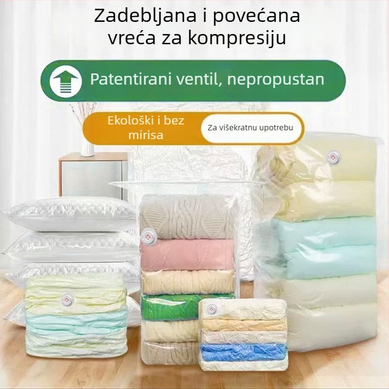 3D vaku vreća za pohranu sezonskih deka, pokrivača i jakni s perju – debela zaštita od prašine, pritiskni tip