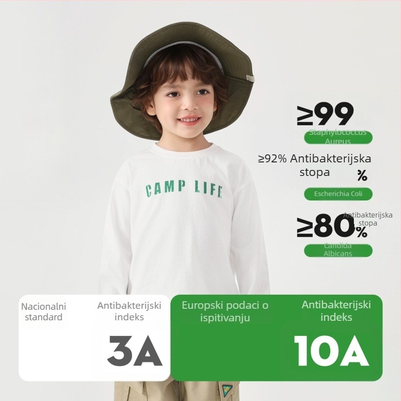 Dječja dugih rukava T‑majica za dečke, antibakterijska, nježna prema koži, upija znoj, proljetni donji sloj U17088