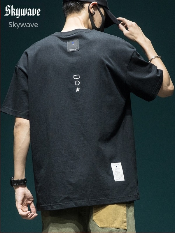 Muški ležerni kratkih rukava T‑shirt s urbanim streetwear dizajnom, 280 g teški pamuk, velike veličine