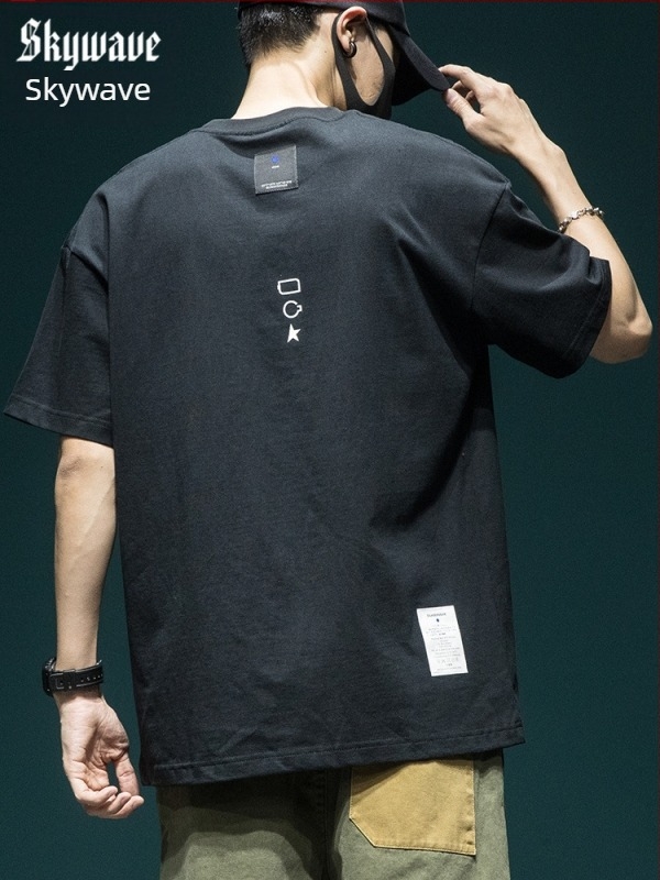 Muški ležerni kratkih rukava T‑shirt s urbanim streetwear dizajnom, 280 g teški pamuk, velike veličine