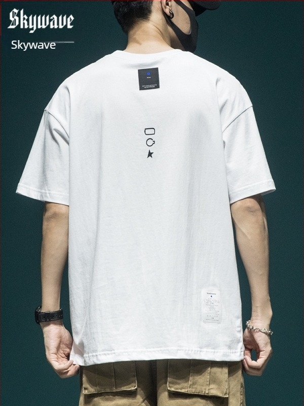 Muški ležerni kratkih rukava T‑shirt s urbanim streetwear dizajnom, 280 g teški pamuk, velike veličine