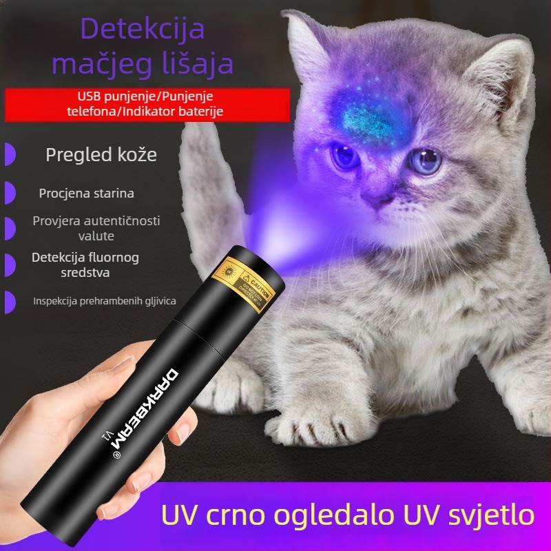 UV365 Wood's lampa – ručna lampa s ljubičastim svjetlom za provjeru banknota i fluorescenciju