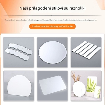 Prilagođeno stolno ogledalo za šminku s LED rasvjetom, kvadratno stakleno ogledalo, visoka definicija, otporno na ogrebotine