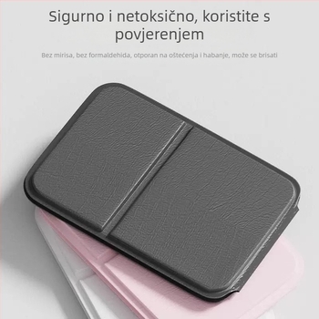 PU sklopivo ogledalo za šminku, putno, ručno, mini džepno ogledalo