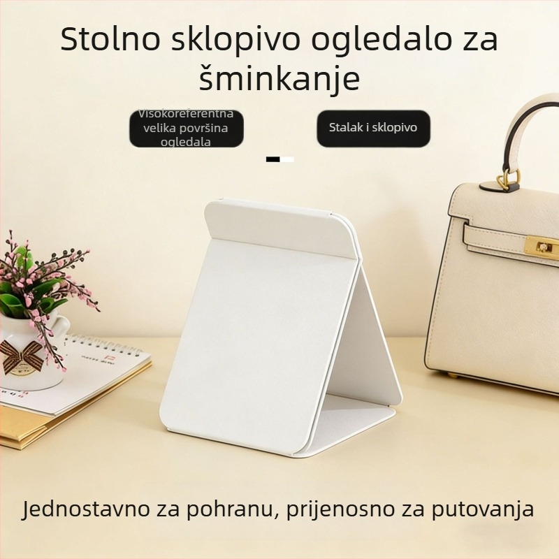 Prijenosno sklopivo ogledalo za šminkanje - stolno ogledalo s postoljem, više veličina (10×7 cm, 16×10 cm, 18×15 cm, 21×16 cm)