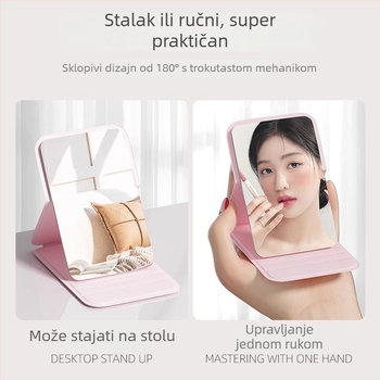 Sklopivo ogledalo za šminku, prijenosno mini ogledalo, stolno ogledalo za dom, ured i studentski dom