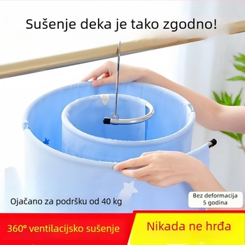 Nerđajući čelični spiralni okretni stalak za sušenje odjeće, balkon, kućna upotreba, veliki okrugli oblik