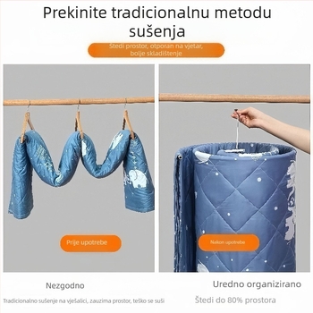 Nerđajući čelični spiralni okretni stalak za sušenje odjeće, balkon, kućna upotreba, veliki okrugli oblik