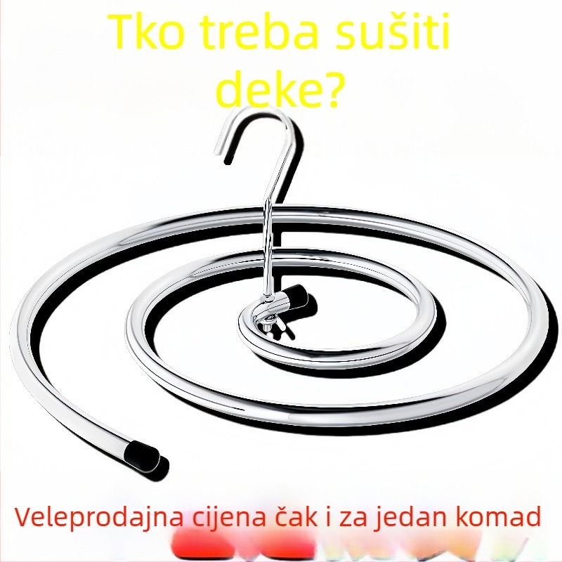 Nerđajući čelični spiralni okretni stalak za sušenje odjeće, balkon, kućna upotreba, veliki okrugli oblik