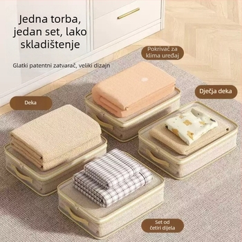 Četverodijelni set vrećica za pohranu za kućnu upotrebu, ekstra debeli organizatori za posteljinu i pokrivače, vreće za pohranu u garderobi za odjeću i pokrivače, otporne na plijesan i prašinu