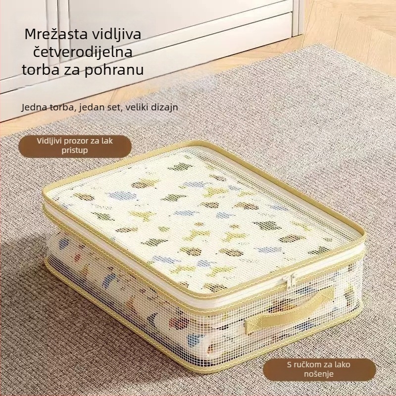 Četverodijelni set vrećica za pohranu za kućnu upotrebu, ekstra debeli organizatori za posteljinu i pokrivače, vreće za pohranu u garderobi za odjeću i pokrivače, otporne na plijesan i prašinu