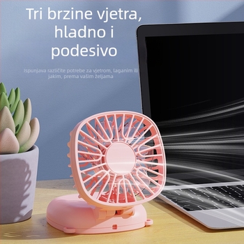 Ventilator za vrat s ogledalom za ljepotu, prijenosni za vanjsku upotrebu, USB