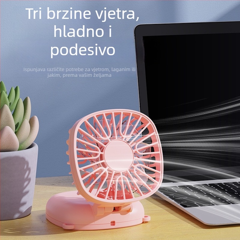 Ventilator za vrat s ogledalom za ljepotu, prijenosni za vanjsku upotrebu, USB