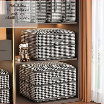 Kompresivna torba od Oxford tkanine s uzorkom Houndstooth za pokrivače i odjeću, vodootporna skladišna i putna torba