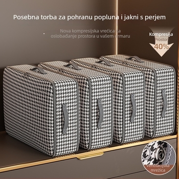 Kompresivna torba od Oxford tkanine s uzorkom Houndstooth za pokrivače i odjeću, vodootporna skladišna i putna torba