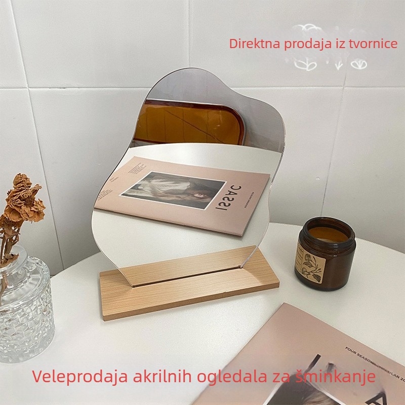 Akrilno ogledalo za šminkanje nepravilnog oblika, stolno ogledalo studentski dom