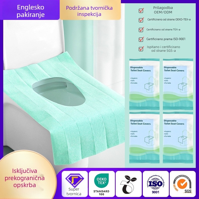 Jednokratna podmeta za WC, vodootporna, produžena i debela, pojedinačno zapakirana za hotele i putovanja