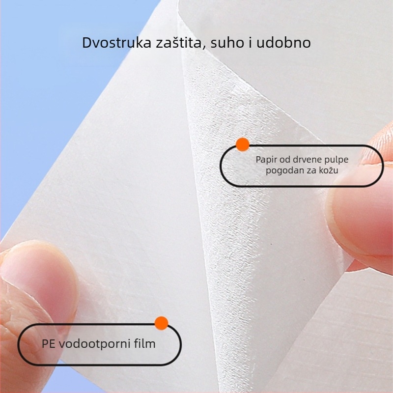 Jednokratne vodootporne navlake za WC školjku za rodilje, putna veličina, pojedinačno pakirane, 8 komada u kutiji
