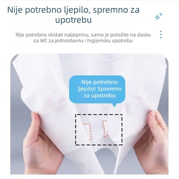 Jednokratna zaštitna podloga za sjedalo toaleta, vodootporna, 60×40 cm, individualno pakirana, 10 komada, za hotelsku upotrebu