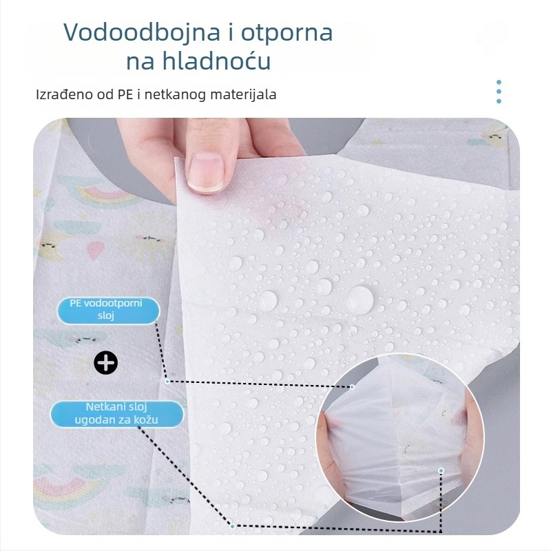 Jednokratna zaštitna podloga za sjedalo toaleta, vodootporna, 60×40 cm, individualno pakirana, 10 komada, za hotelsku upotrebu