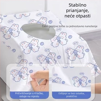 Jednokratna navlaka za sjedalo WC-a s potpuno prekrivenjem, vodootporna i debela, hotelske klase, prenosna za putovanja