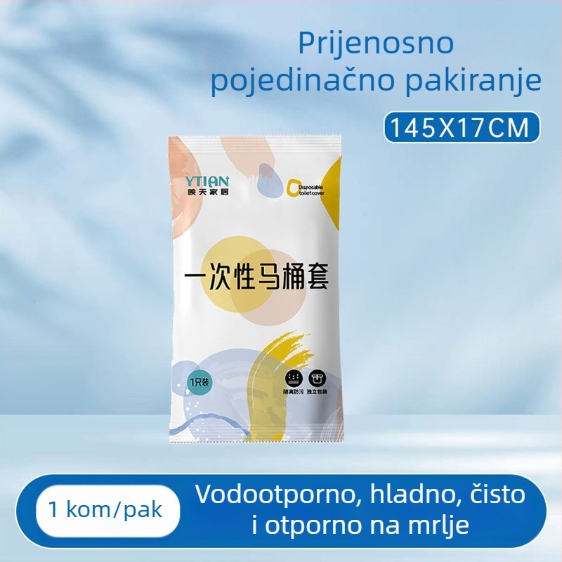 Jednokratna podloga za sjedalo WC-a, dvostruko debela, pojedinačno pakirana, prijenosna za putovanja, vodootporna i antibakterijska.