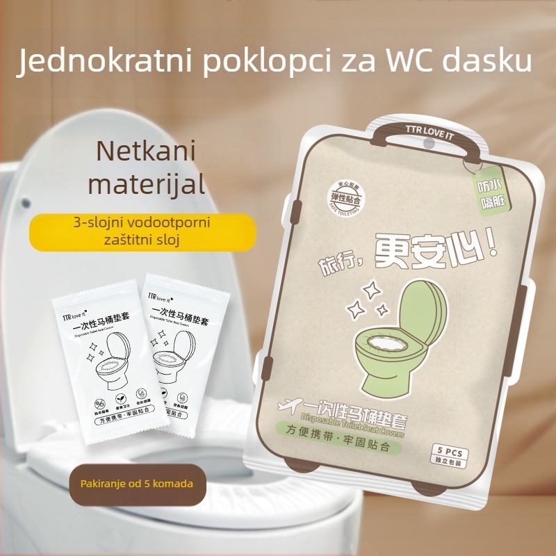TTR Jednokratni pokrivač sjedalice za WC, deblji, vodootporan netkani materijal, otporan na prljavštinu, jednostavan za postavljanje, za kućnu upotrebu, putovanja i hotele, za sve godišnje doba
