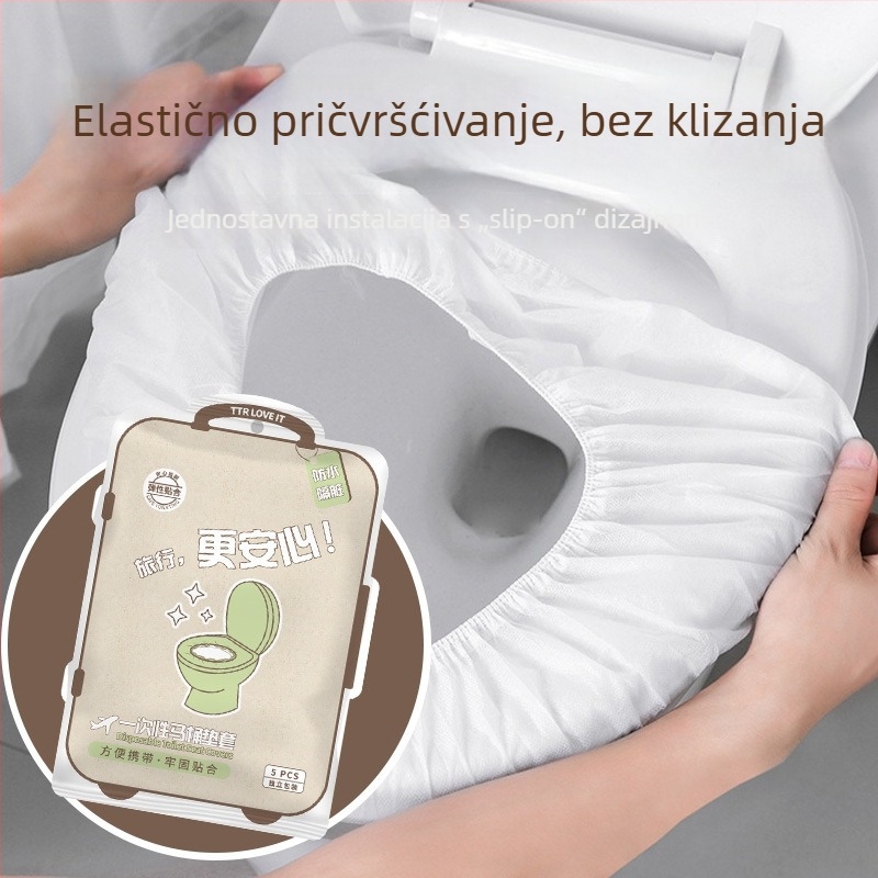 TTR Jednokratni pokrivač sjedalice za WC, deblji, vodootporan netkani materijal, otporan na prljavštinu, jednostavan za postavljanje, za kućnu upotrebu, putovanja i hotele, za sve godišnje doba