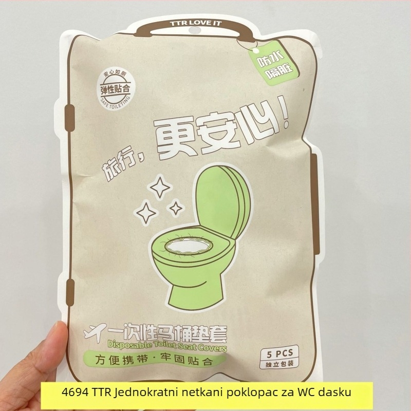 TTR Jednokratni pokrivač sjedalice za WC, deblji, vodootporan netkani materijal, otporan na prljavštinu, jednostavan za postavljanje, za kućnu upotrebu, putovanja i hotele, za sve godišnje doba