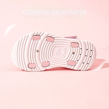 Dječje ljetne sandale princeza, mekana potplat, protuklizni PVC gornji dio, otvoren prst, crtani uzorak, za djevojčice 1–6 godina
