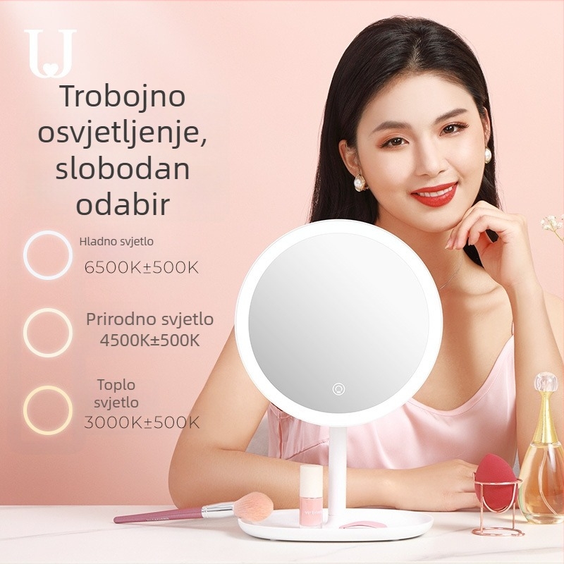 Jordan Judy LED makeup ogledalo sa stolnim osvjetljenjem i ladicom za šminku, prilagodljivo