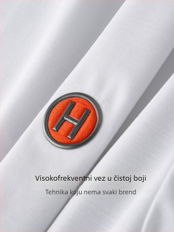 Muški kratki T‑shirt s okruglim izrezom, bez šavova, lagan i prozračan, od mulberry svilenog smjese, visoke kvalitete za ljetni poslovni stil