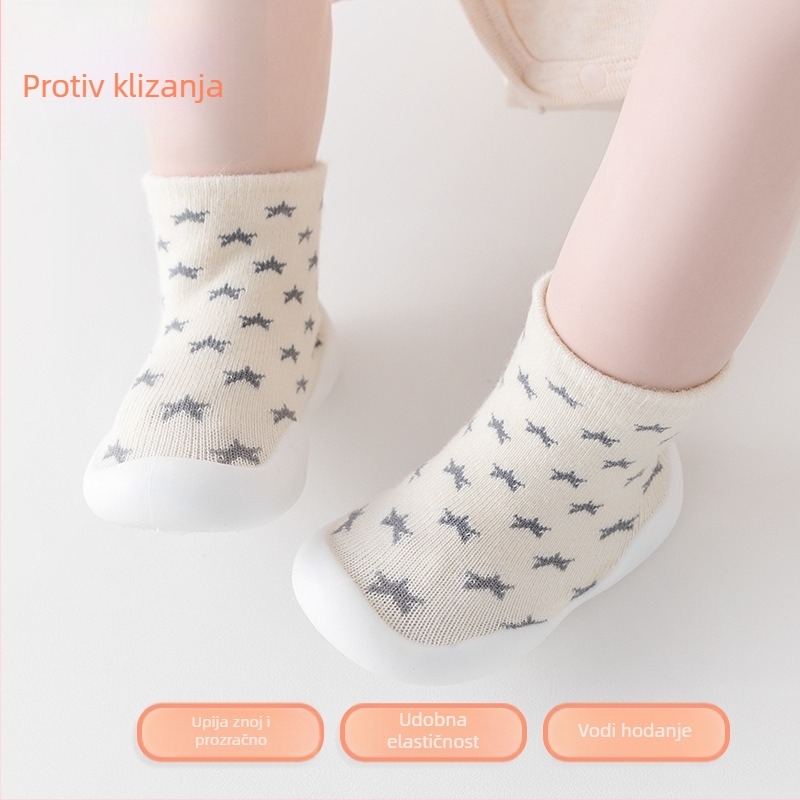 Nove papuče za bebe i malu djecu za unutarnju i vanjsku upotrebu, mekana potplata, dvostruki sloj čarape, protuklizne i prozračne.