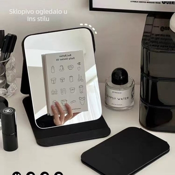 Sklopivo ogledalo za šminkanje s punim prikazom, stolno ogledalo za šminkanje, za studentski dom, prijenosno za putovanja
