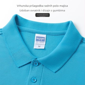 Polo majica s ovratnikom, logotip izvezen na pamuk, ljetni kratki rukav
