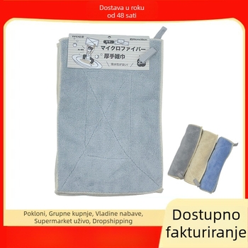 YIFEI Coral Velvet krpa za suđe, debela, otporna na masnoću, dvostrana, upija vodu, bez dlačica, set od 3 komada